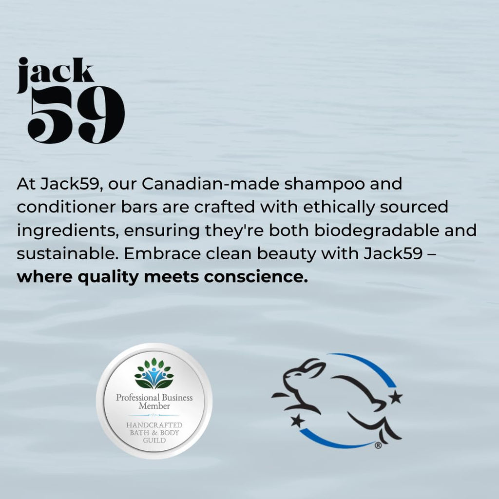 Jack59 Island Tropics All-Natural Shampoo & Conditioner Bar Set — Travel-Ready Pack for Normal, Weak or Treated Hair (3 oz & 2 oz)