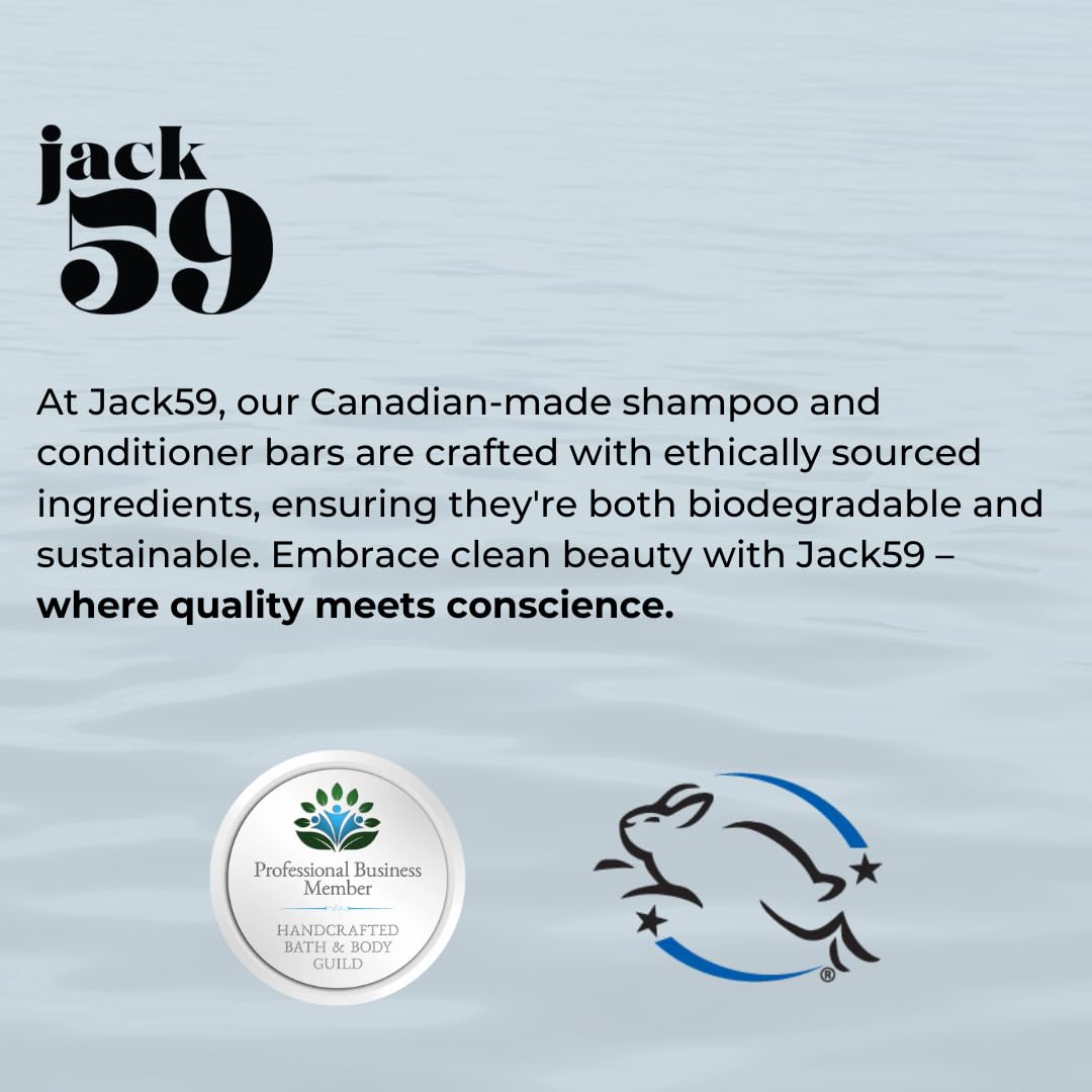 Jack59 Island Tropics All-Natural Shampoo & Conditioner Bar Set — Travel-Ready Pack for Normal, Weak or Treated Hair (3 oz & 2 oz)