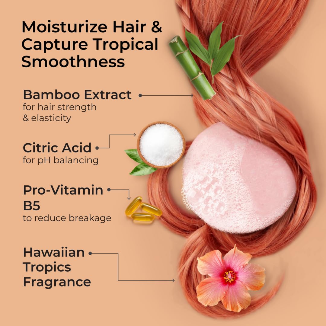 Jack59 Island Tropics All-Natural Shampoo & Conditioner Bar Set — Travel-Ready Pack for Normal, Weak or Treated Hair (3 oz & 2 oz)