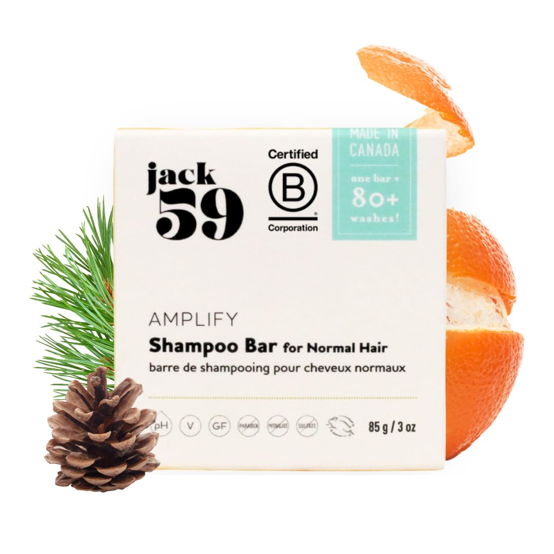 Jack59 All Natural Shampoo Bar for Normal Hair (3oz) | Volume, Shine & Static Reduction