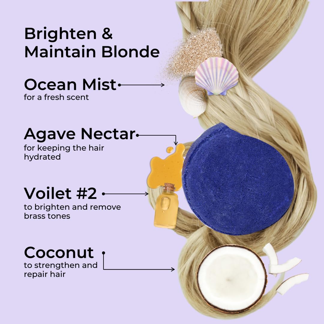 Jack59 All Natural Shampoo & Conditioner Bar Set for Blonde, Silver & Grey Hair – 3 oz & 2 oz (Pack of 2)