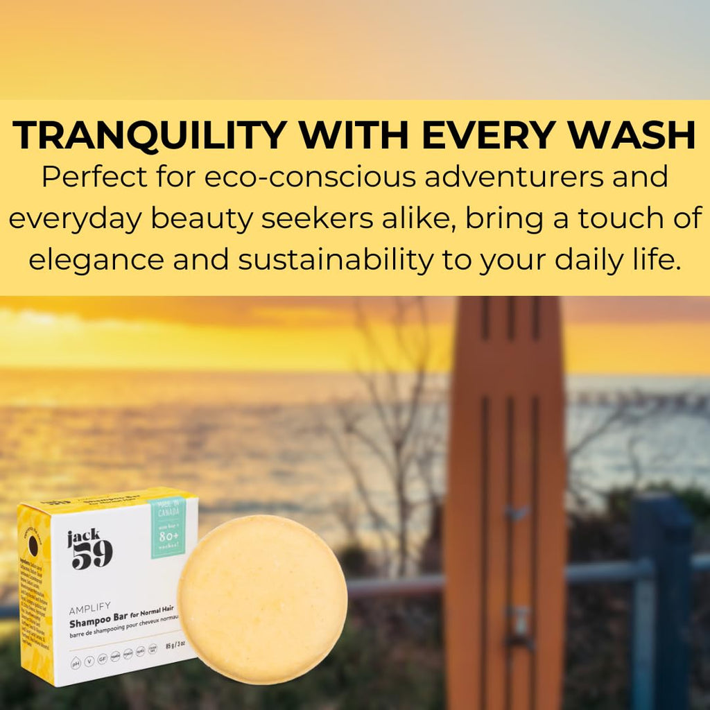 Jack59 All Natural Shampoo Bar for Normal Hair (3oz) | Volume, Shine & Static Reduction