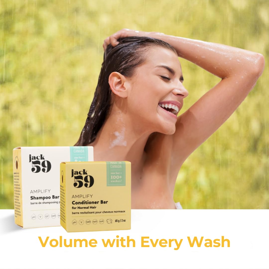 Jack59 All Natural Shampoo & Conditioner Set for Normal Hair – Volume, Shine, and Soothing Scent