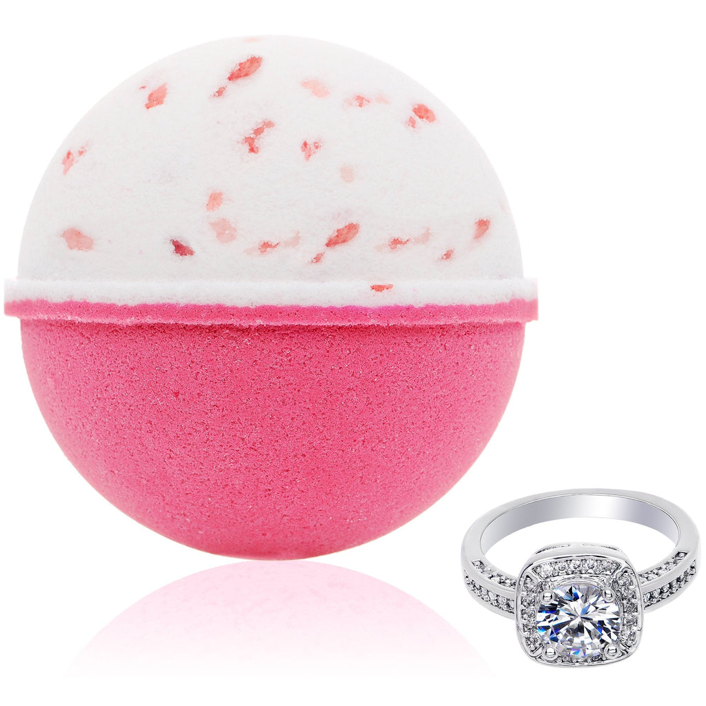 Surprise Ring Bath Bomb – Extra Large 10 oz, Pink Himalayan Sea Salt, USA Made