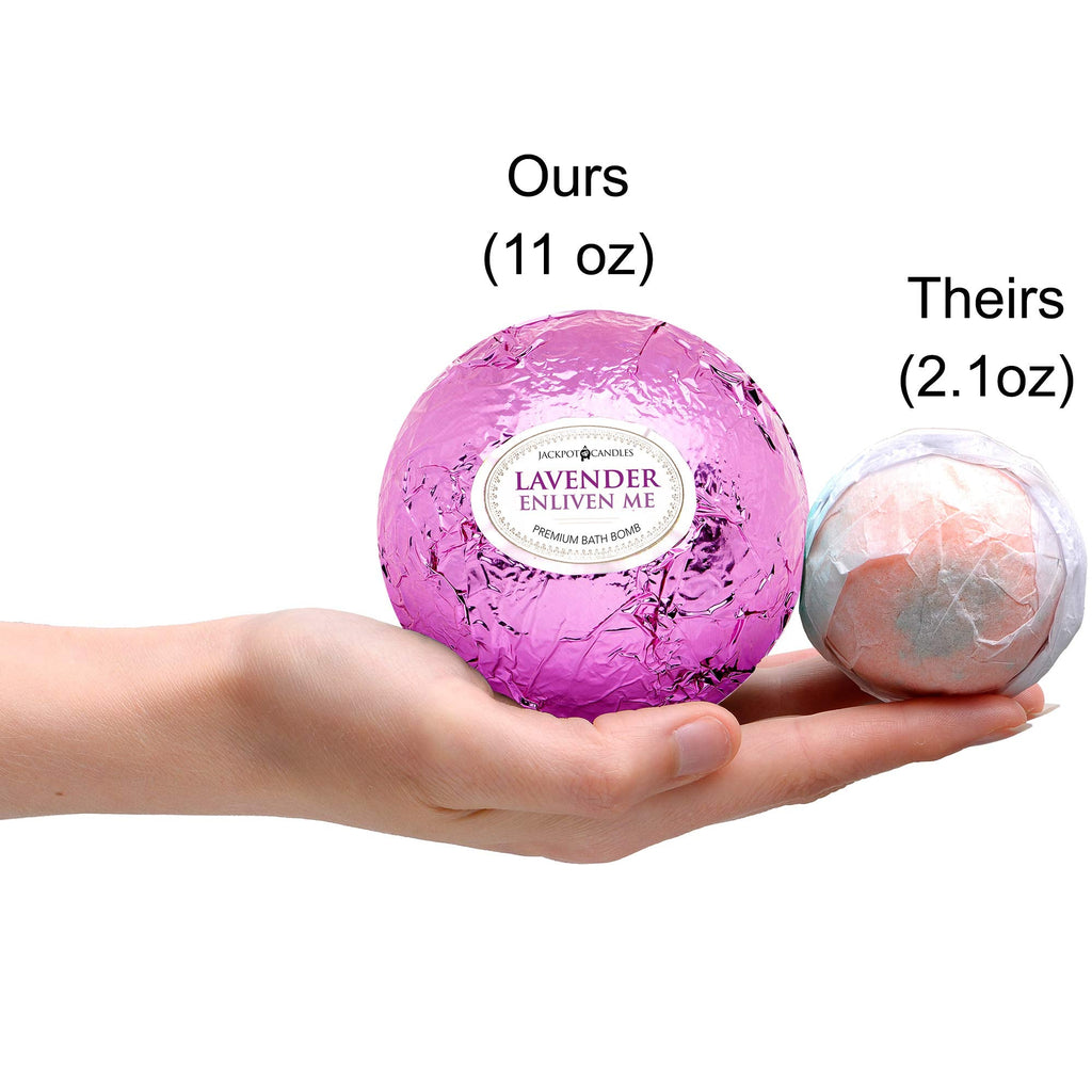 Ocean Breeze Lavender Bath Bombs Gift Set (2 × 10 oz) with Size 9 Ring Inside – Jackpot Candles, Made in USA