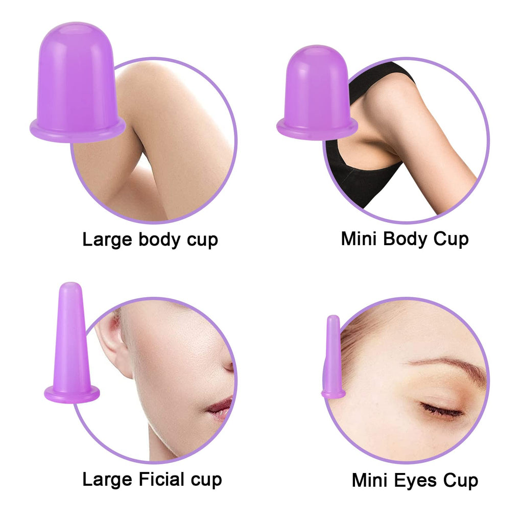 JADE KIT Facial & Body Cupping Set – Silicone Cups for Facial Massage, Skin Tightening & Body Comfort