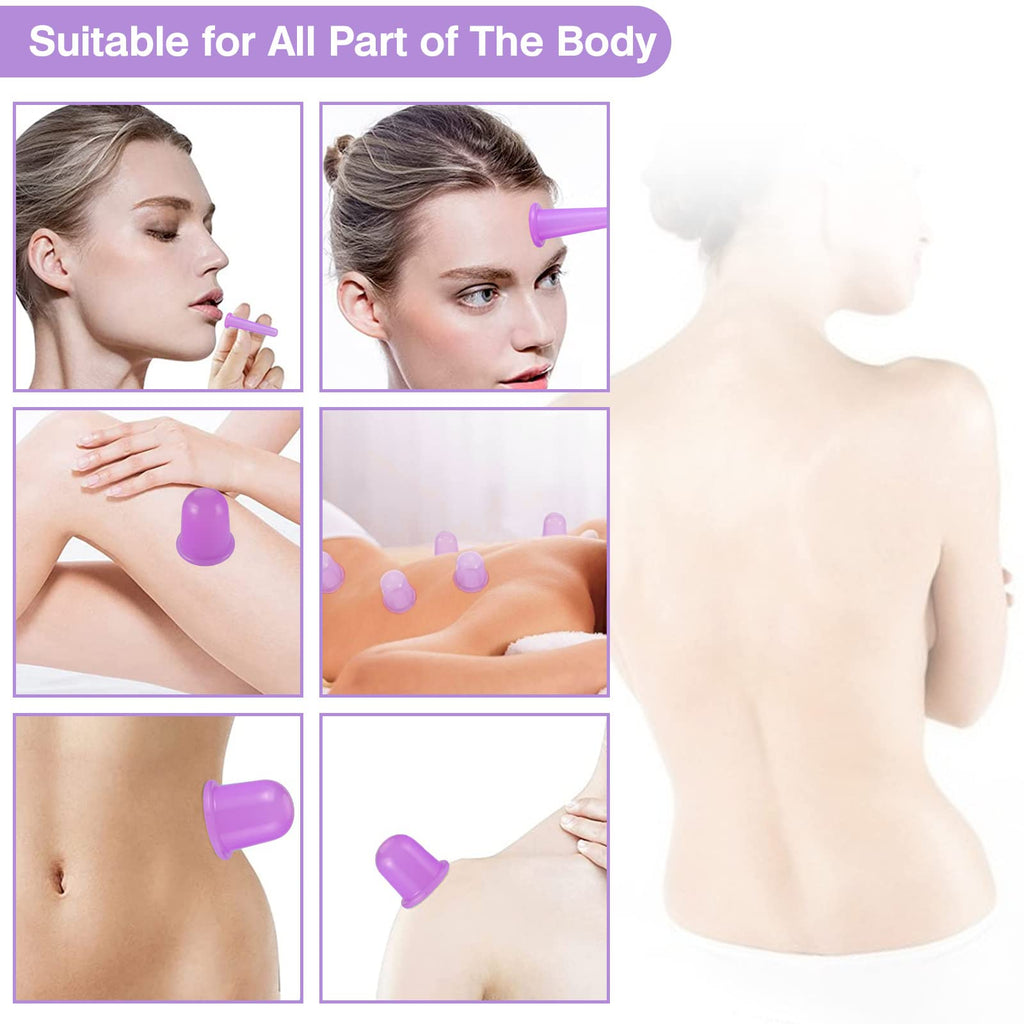 JADE KIT Facial & Body Cupping Set – Silicone Cups for Facial Massage, Skin Tightening & Body Comfort