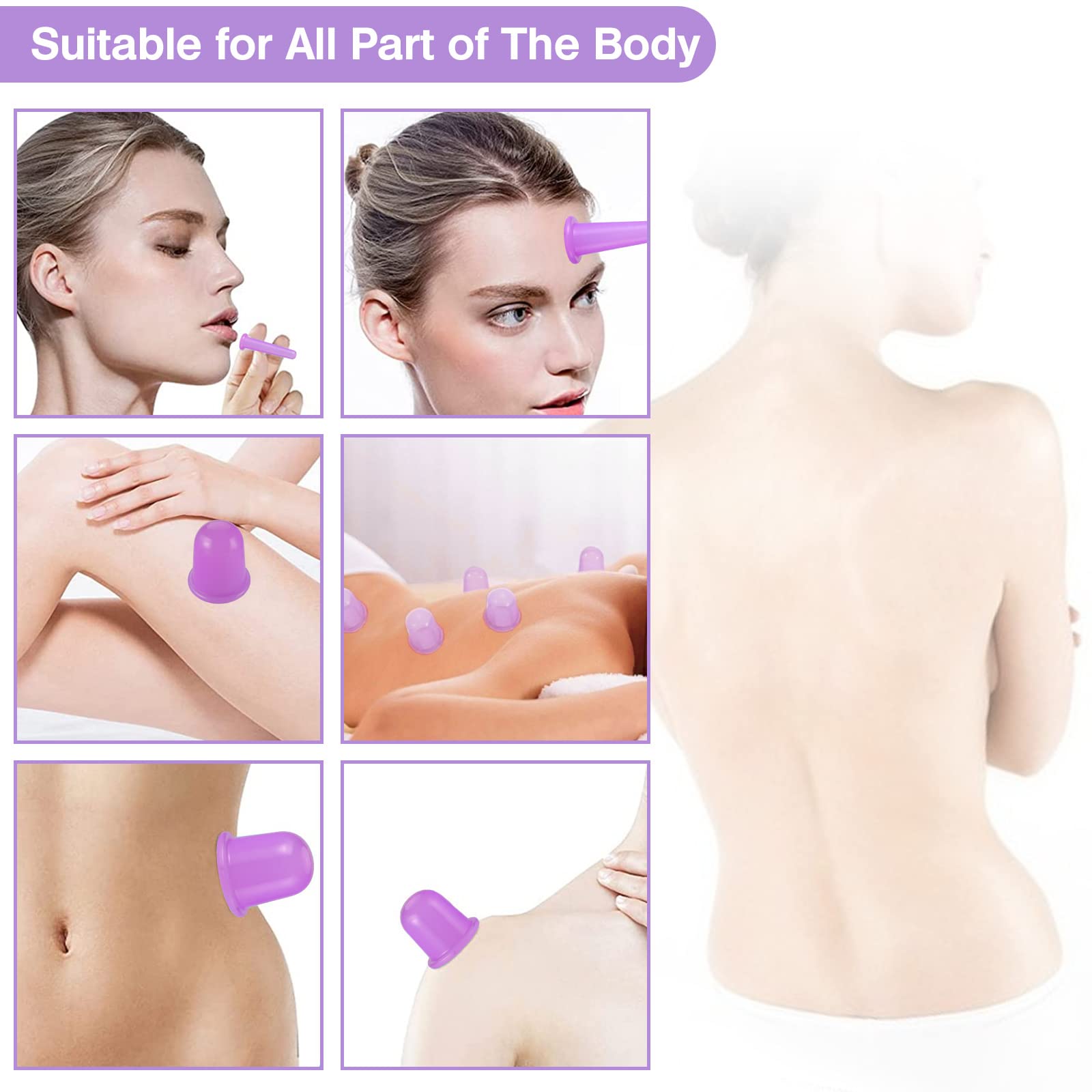 JADE KIT Facial & Body Cupping Set – Silicone Cups for Facial Massage, Skin Tightening & Body Comfort