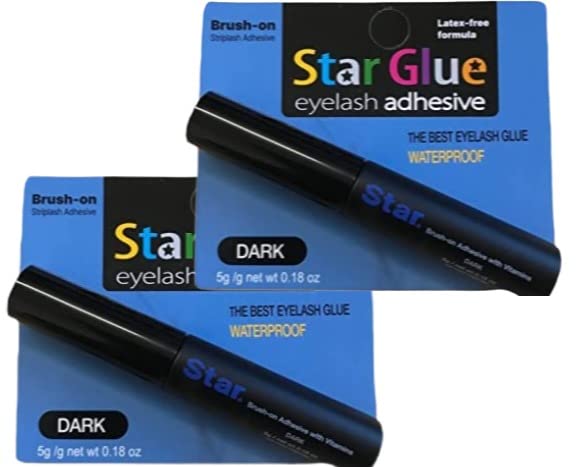 JAIDI Star Glue - Super Strong Eyelash Adhesive (Dark or Clear), Brush-On, 2/4/6 PCS