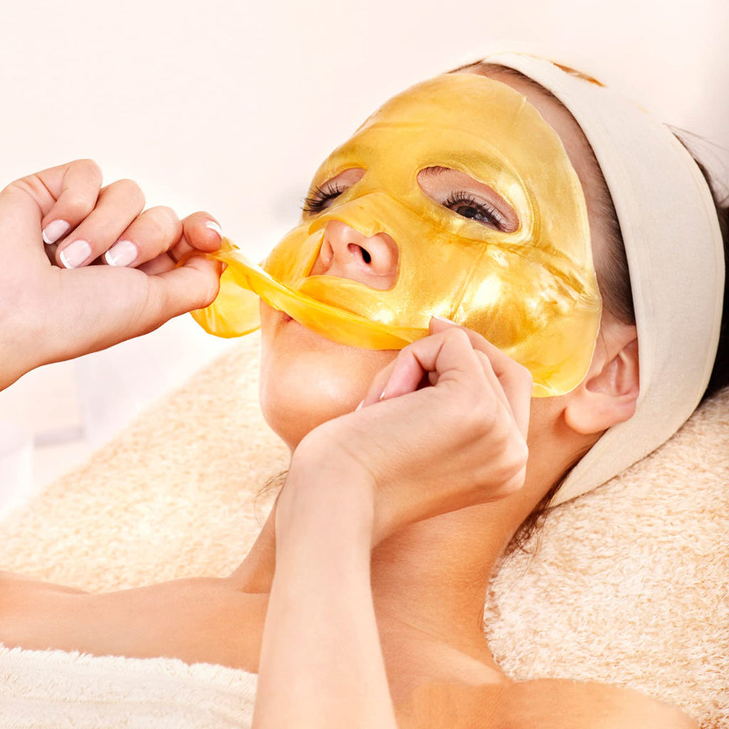 Jakuva 24k Gold Gel Facial Mask – Deep Hydration, Collagen & Hyaluronic Acid, 15 Pcs