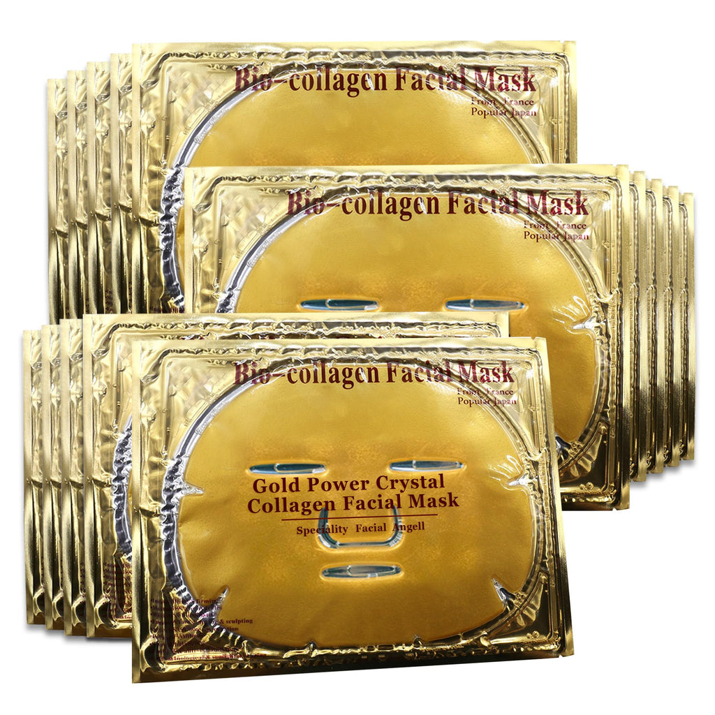 Jakuva 24k Gold Gel Facial Mask – Deep Hydration, Collagen & Hyaluronic Acid, 15 Pcs