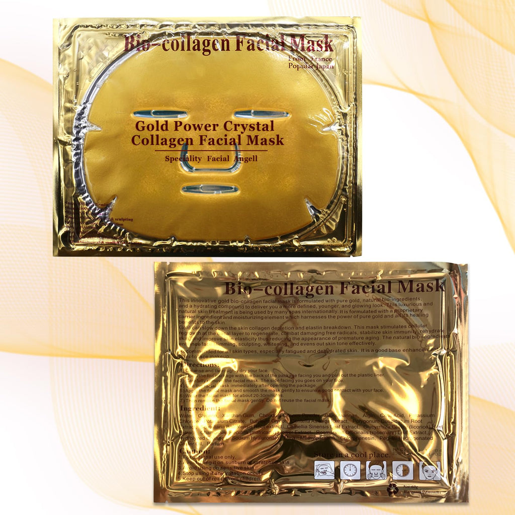 Jakuva 24k Gold Gel Facial Mask – Deep Hydration, Collagen & Hyaluronic Acid, 15 Pcs
