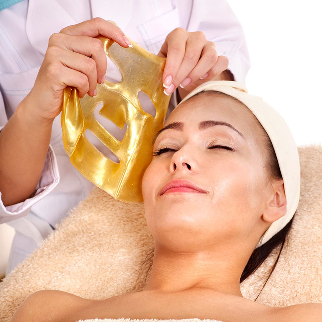 Jakuva 24k Gold Gel Facial Mask – Deep Hydration, Collagen & Hyaluronic Acid, 15 Pcs