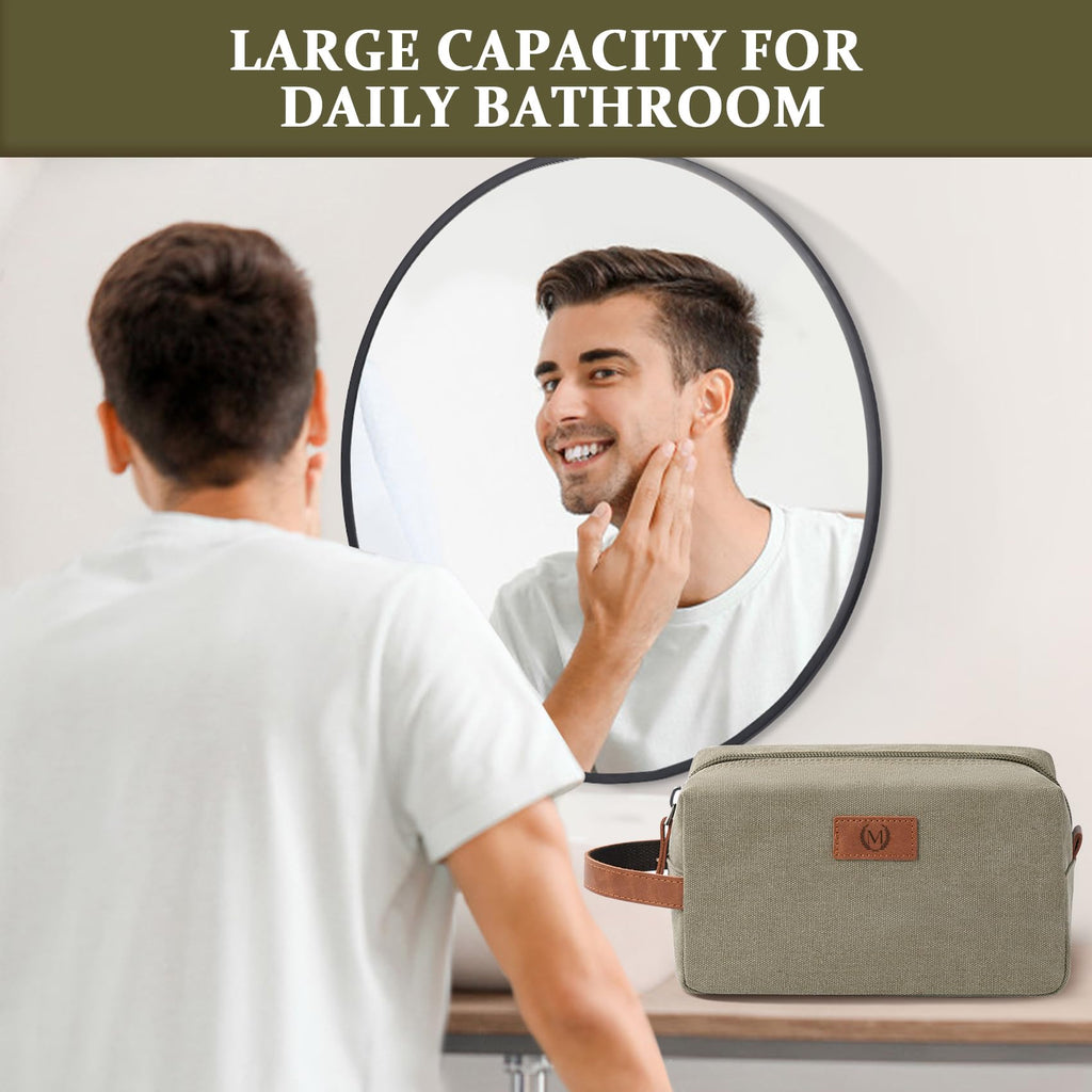 Janhavi Men’s Travel Toiletry Bag – Waterproof, Engraved Initials, Olive Green