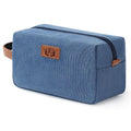 Janhavi Waterproof Personalized Toiletry Bag for Men – Engraved Initials & Wheat Ear, Blue