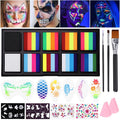 Janolia Rainbow UV Face Paint Kit – Water-Activated Split Cake for Kids’ Halloween, Carnival & Easter