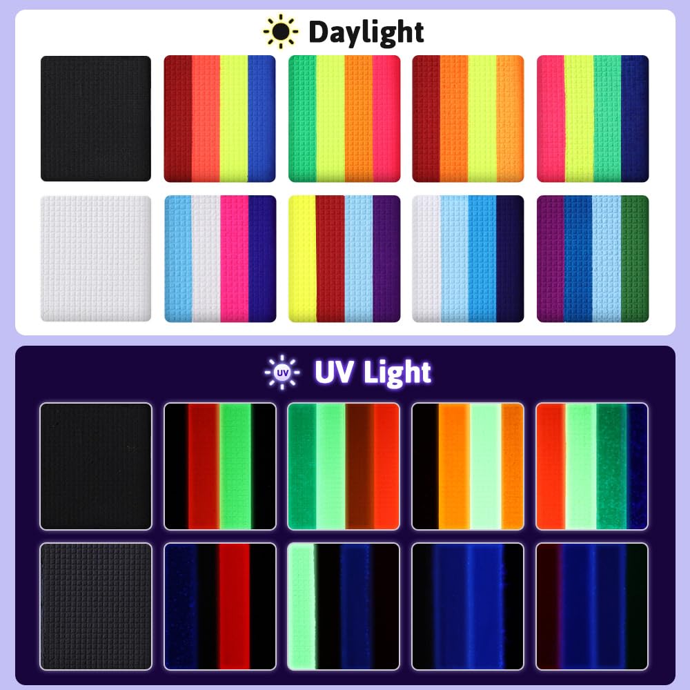 Janolia Rainbow UV Face Paint Kit – Water-Activated Split Cake for Kids’ Halloween, Carnival & Easter