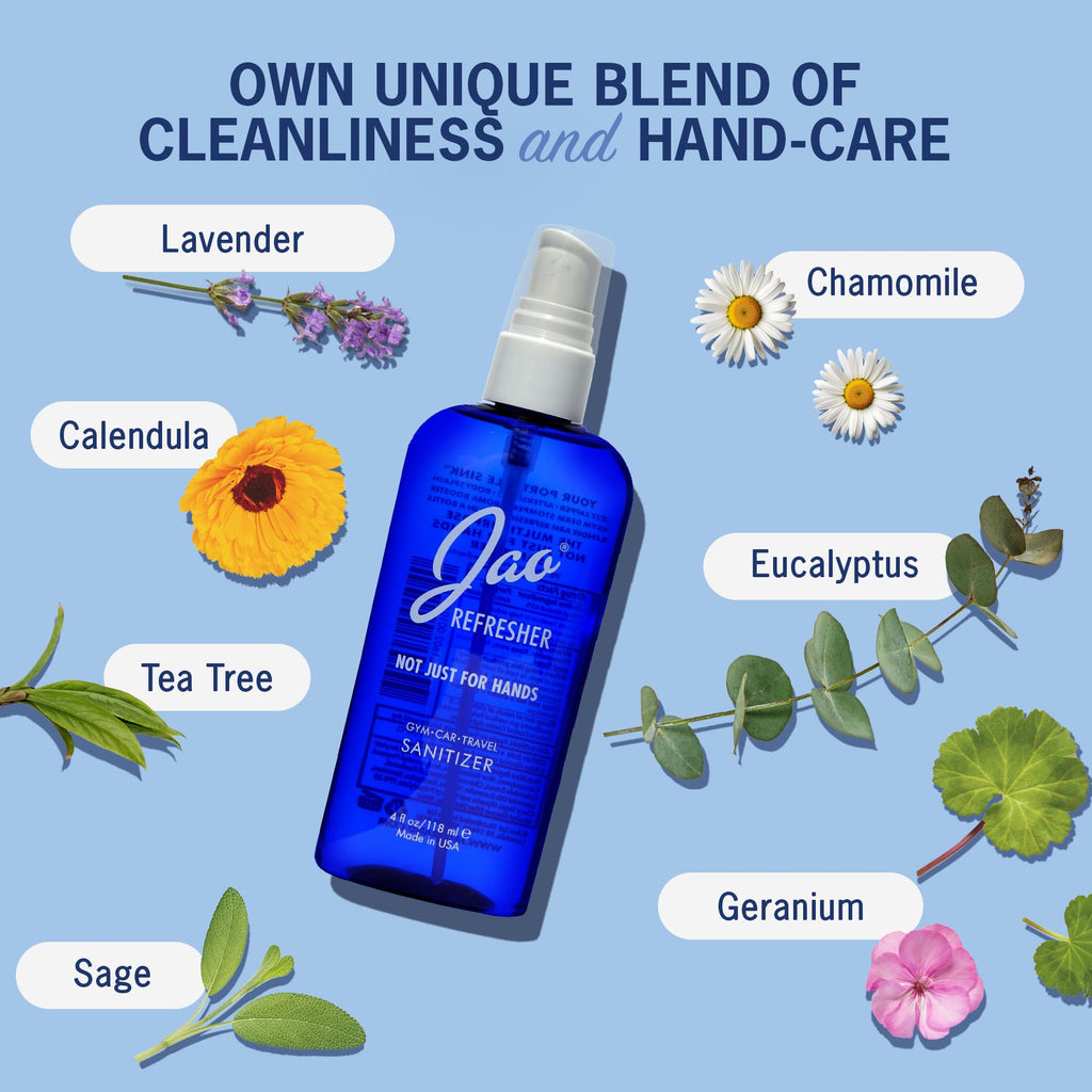 Jao Refresher | Multipurpose Travel Sanitizer, Face Moisturizer, Toner & Aftershave | Plant-Based, No Parabens, No Sulphates | 4 oz