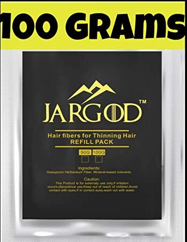 JARGOD 100 Gram Hair Building Fibers – Refills for Your Fiber Bottle (Medium Brown)