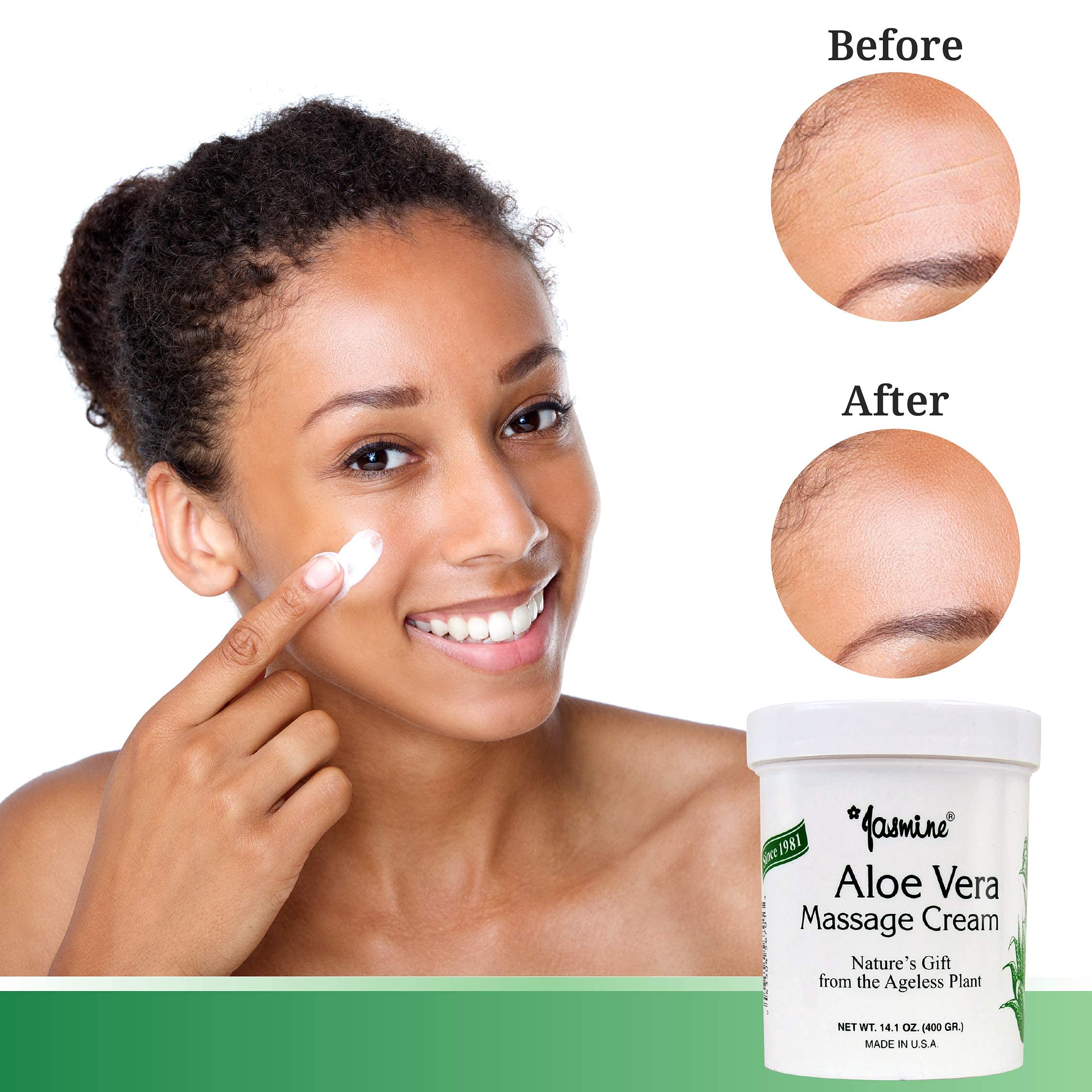 Jasmine Aloe Vera Massage Cream – Deep Hydration & Anti-Aging Therapy (400 g)