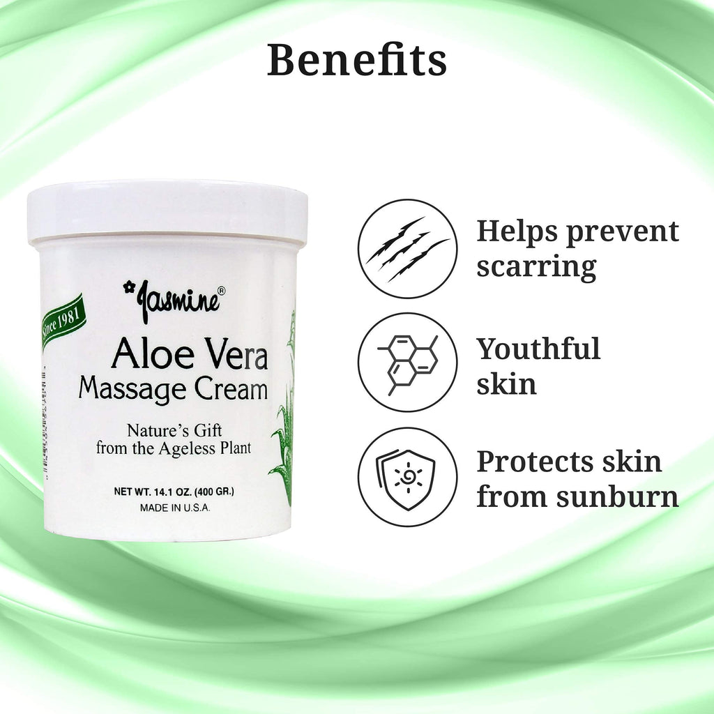 Jasmine Aloe Vera Massage Cream – Deep Hydration & Anti-Aging Therapy (400 g)