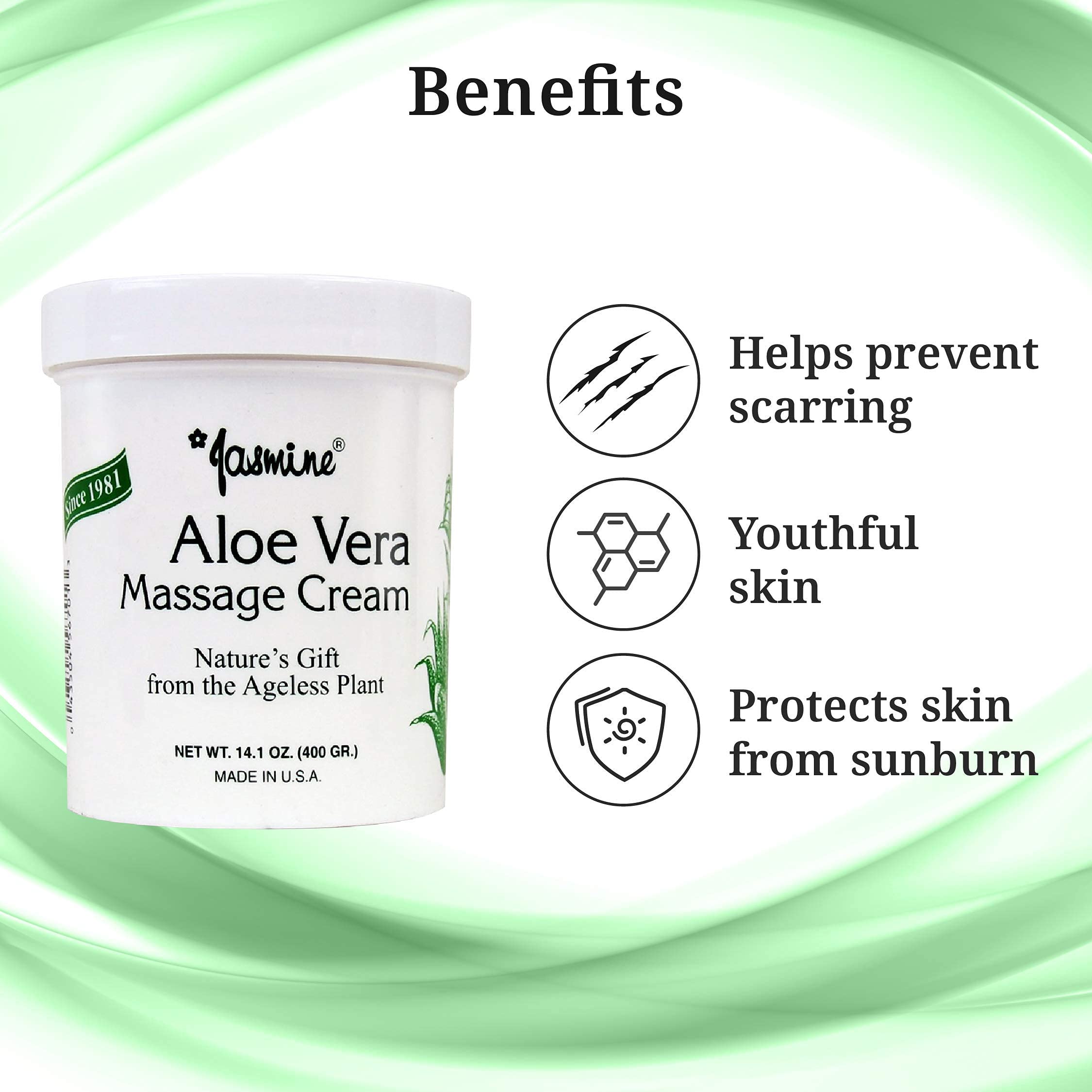 Jasmine Aloe Vera Massage Cream – Deep Hydration & Anti-Aging Therapy (400 g)