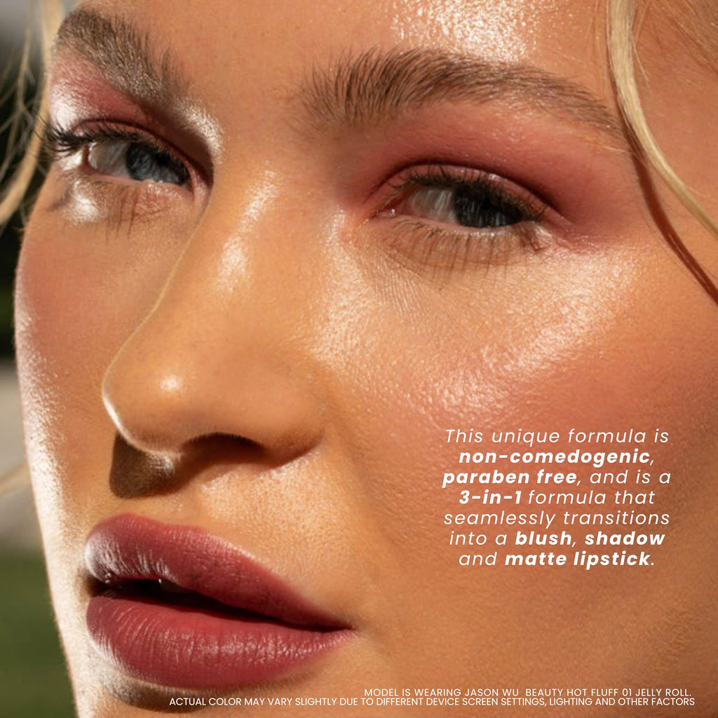 Jason Wu Beauty Hot Fluff Modern Matte Lipstick – 3-in-1 Lipstick, Blush & Shadow (Souffle) 3.8g