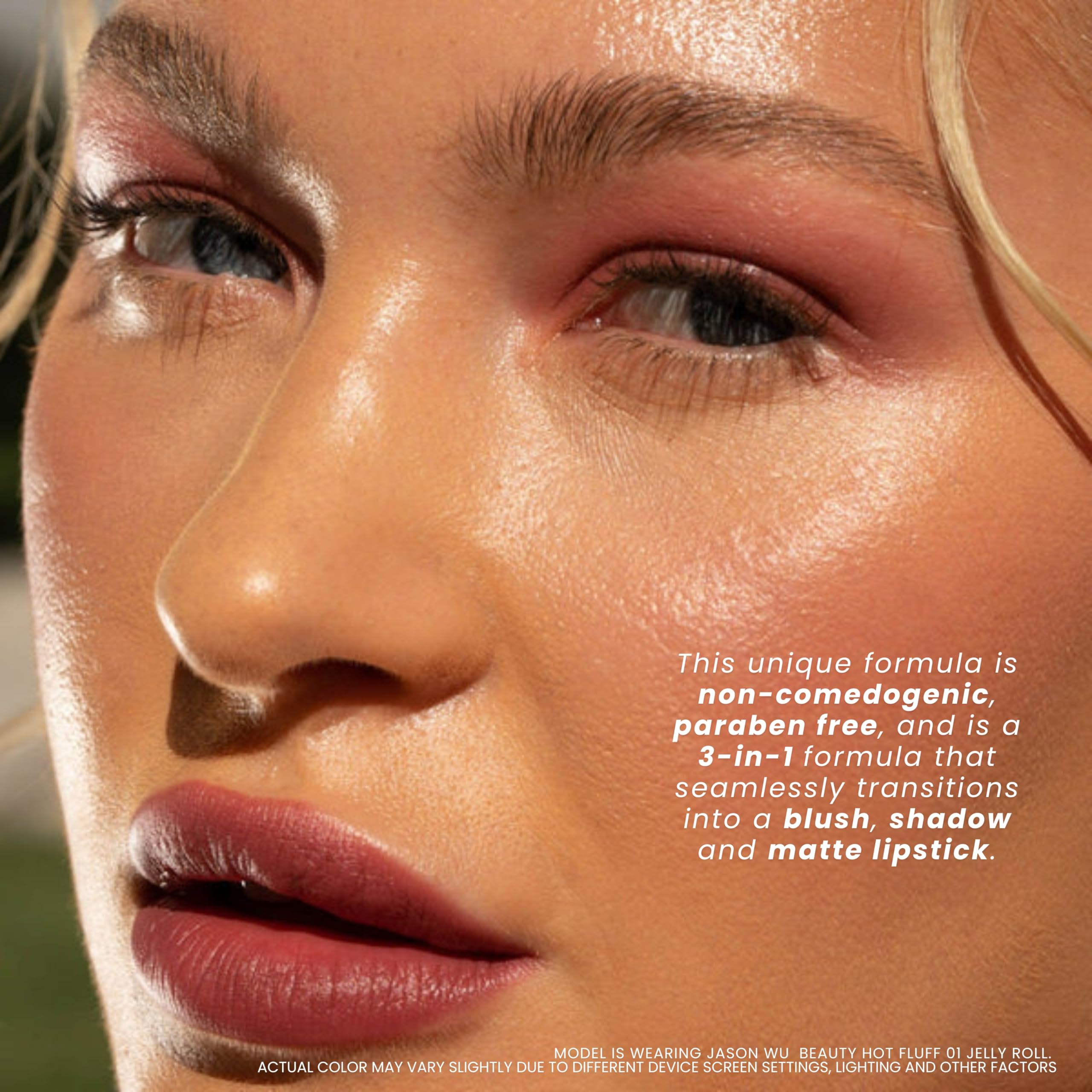 Jason Wu Beauty Hot Fluff Modern Matte Lipstick – 3-in-1 Lipstick, Blush & Shadow (Souffle) 3.8g