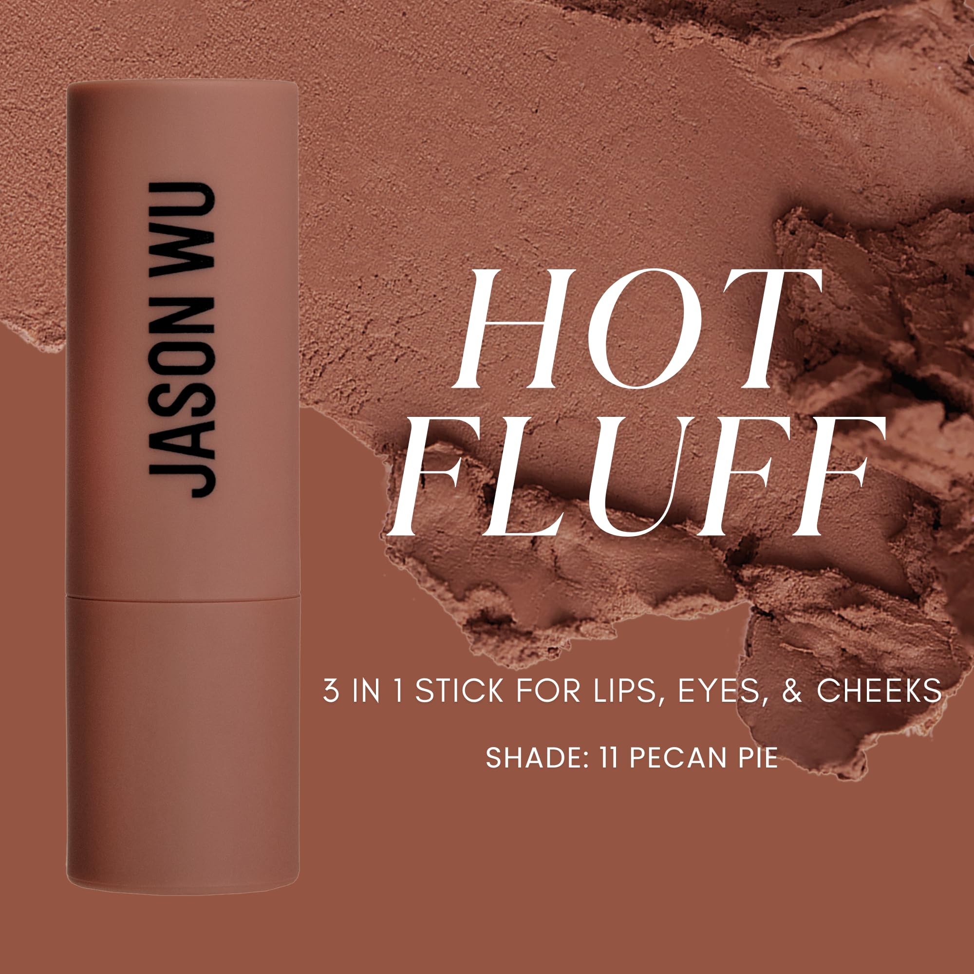 Jason Wu Hot Fluff Modern Matte Lipstick – 3-in-1 Lip/Blush/Shadow (Pecan Pie, 3.8g)
