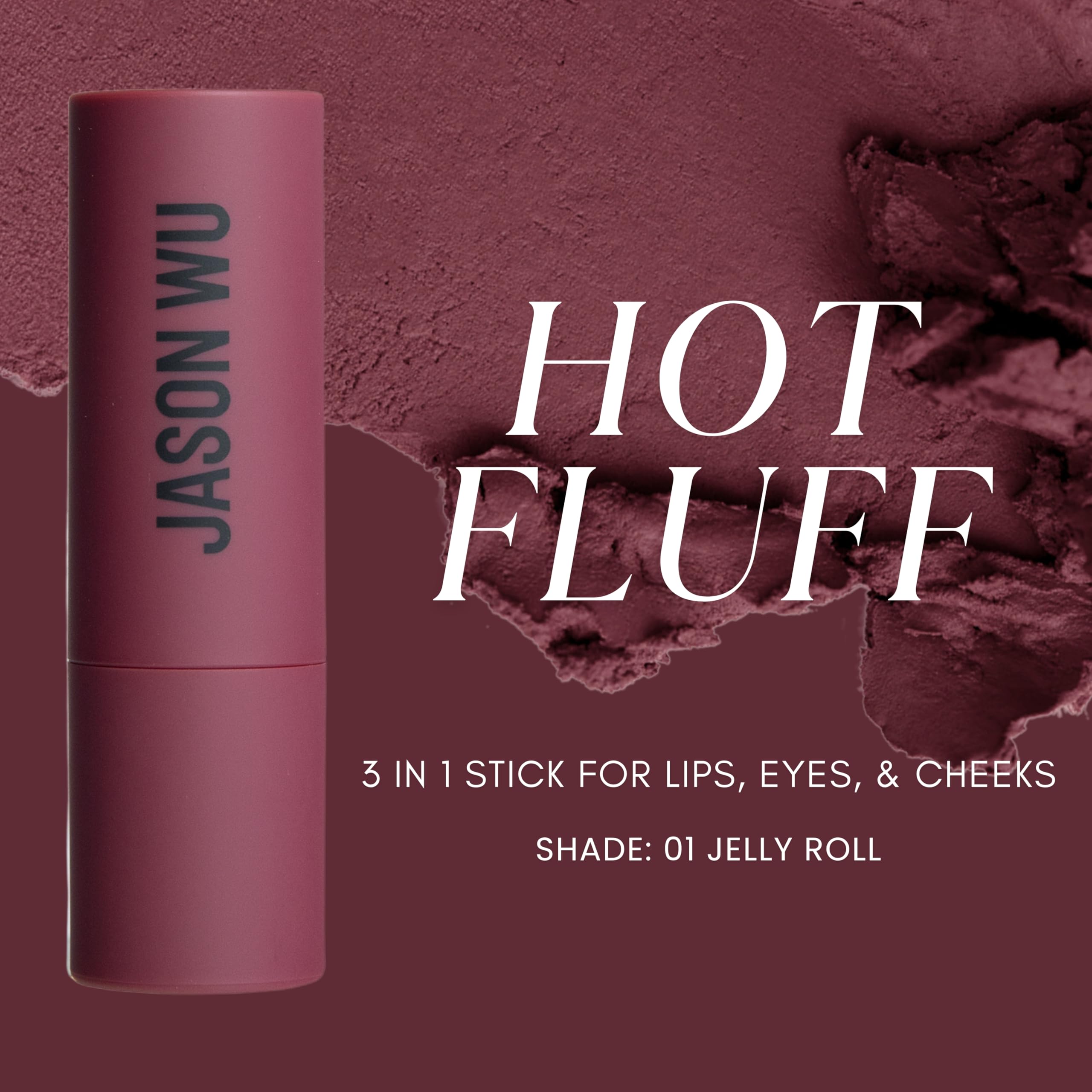Jason Wu Beauty Hot Fluff Modern Matte Lipstick – 3-in-1 Lipstick, Blush & Shadow (Souffle) 3.8g