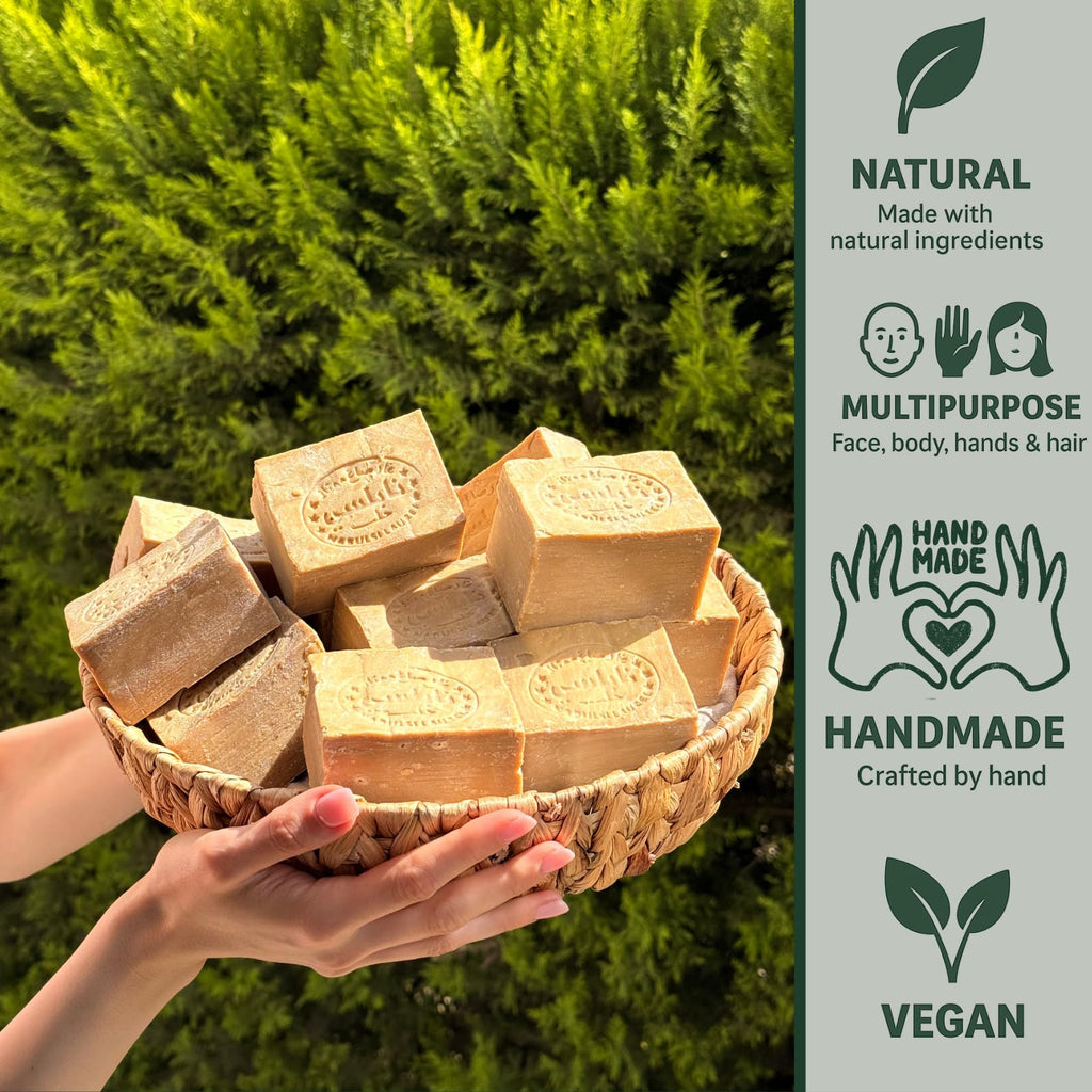 jatisse Aleppo Soap – 2 Pack (7 oz each) with Olive & Laurel Oils | Handmade Vegan