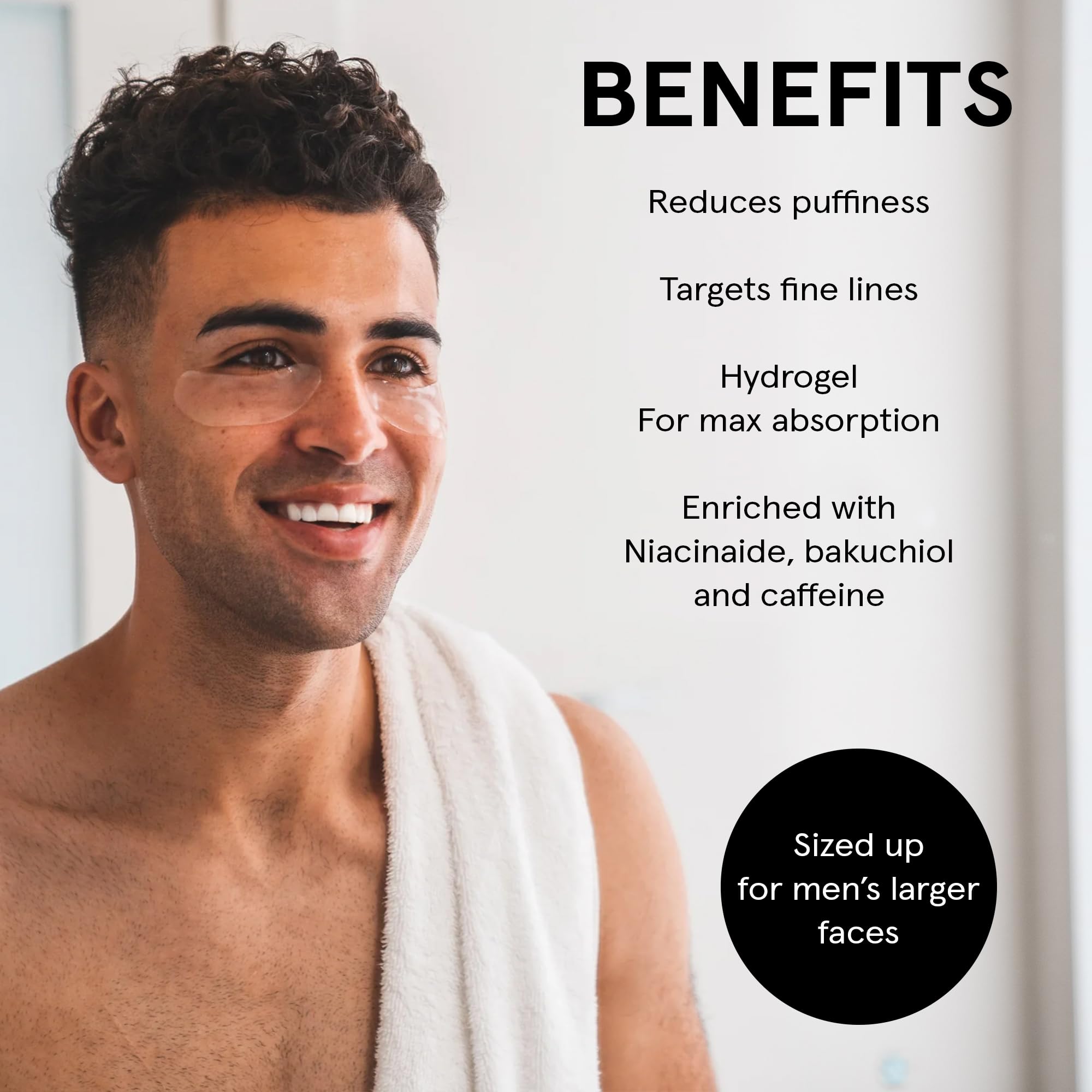 JAXON LANE Bro Mask Under Eye Patches for Men – Hydrogel 2x6 Pairs