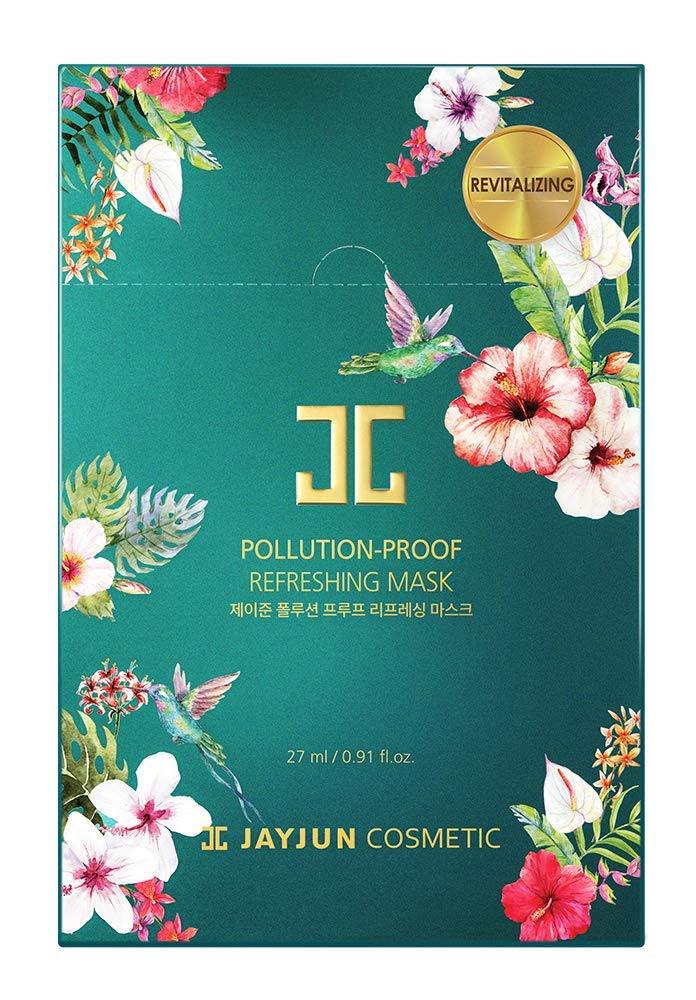 JAYJUN Pollution-Proof Refreshing Mask (10 Sheets) – Cupra Sheet Mask with Ectoin & Ginger Oil