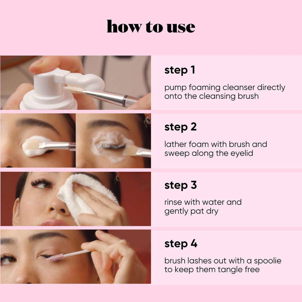 JB LASHES Gentle Eyelash Extension Lash Shampoo with Tea Tree – Aloe, Oil-Free Foaming Cleanser, 5.1 oz / 150 ml