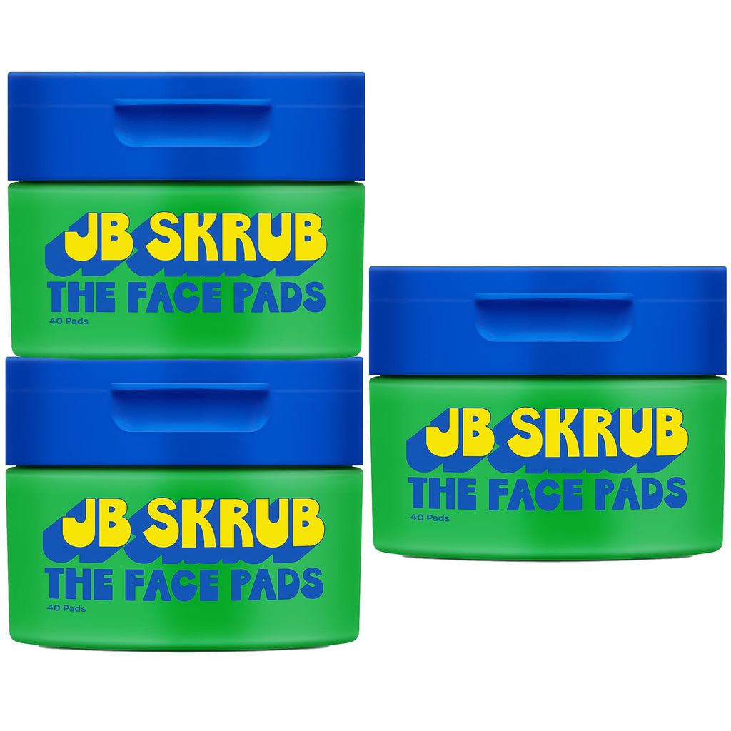 JB SKRUB The Face Pads | Acne Cleansing Pads for Kids, Tweens & Teens – 40 Wipes, 3-Pack