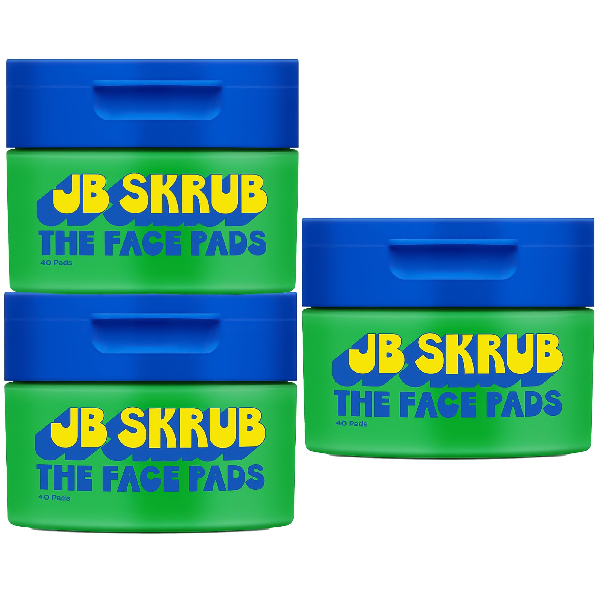 JB SKRUB The Face Pads | Acne Cleansing Pads for Kids, Tweens & Teens – 40 Wipes, 3-Pack