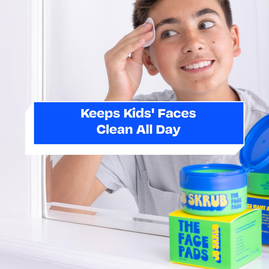 JB SKRUB The Face Pads | Acne Cleansing Pads for Kids, Tweens & Teens – 40 Wipes, 3-Pack