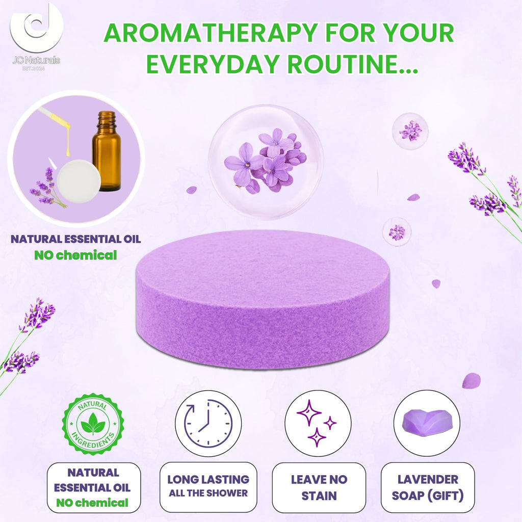 JC Naturals Lavender Shower Steamers – Extra Large 8-Pack XL Aromatherapy