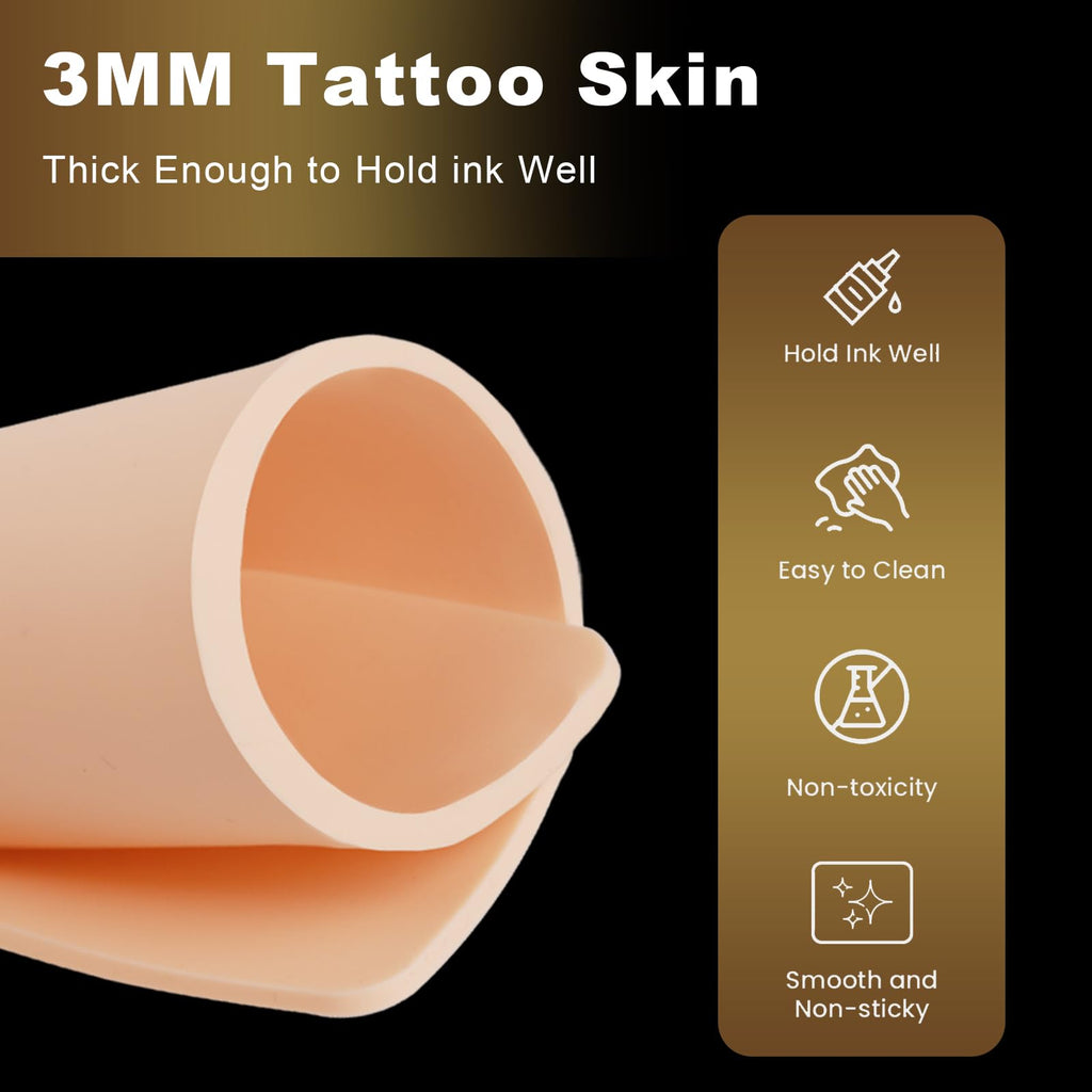 Jconly Professional Tattoo Practice Kit for Beginners – 67 Pcs Realistic Depth-Control Training