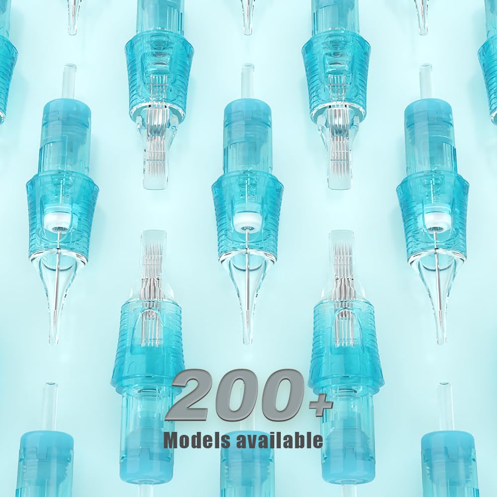 JCONLY Vetar Tattoo Cartridge Needles – 20 Pcs 1214RLL Round Liner Cartridges, 0.35mm, Long Taper