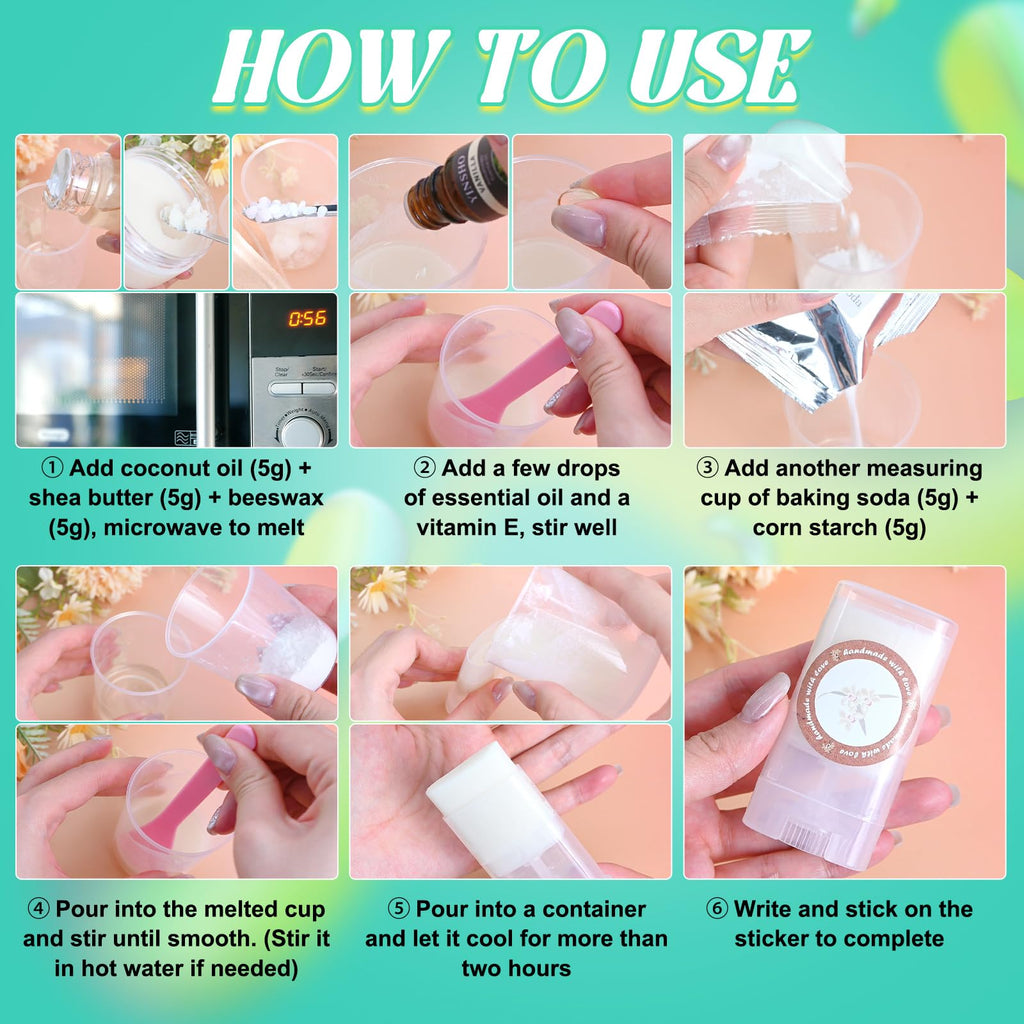 JCOOS Deodorant Making Kit — DIY Aluminum-Free Deodorant for Women and Men | Shea Butter, Coconut Oil