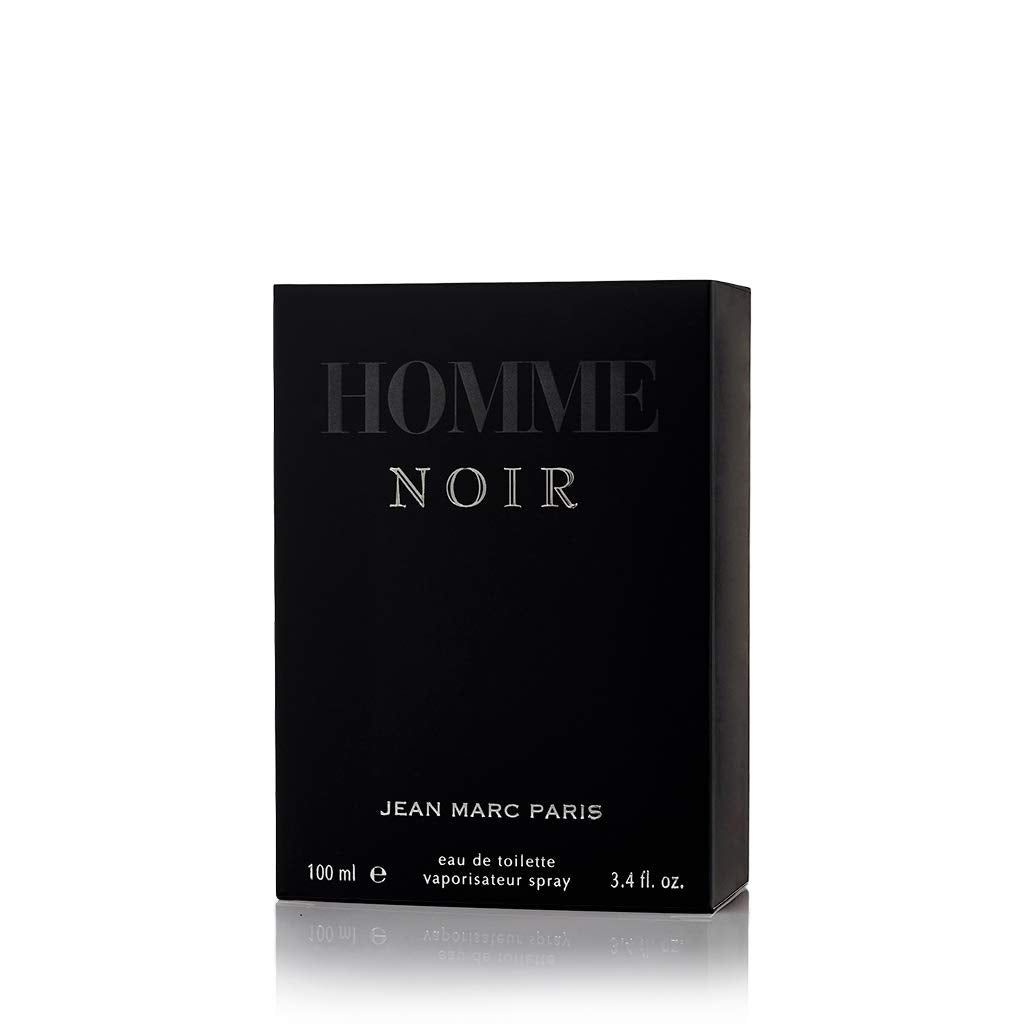 Jean Marc Paris Homme Noir Eau de Toilette – 100ml/3.4oz Woody Fragrance with Grapefruit, Tobacco & Tonka Bean