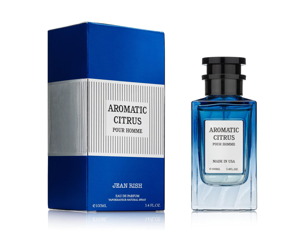 Jean Rish Aromatic Citrus Eau de Parfum for Men – Lemon, Vanilla & Amber, 3.4 fl oz / 100 ml, Made in USA