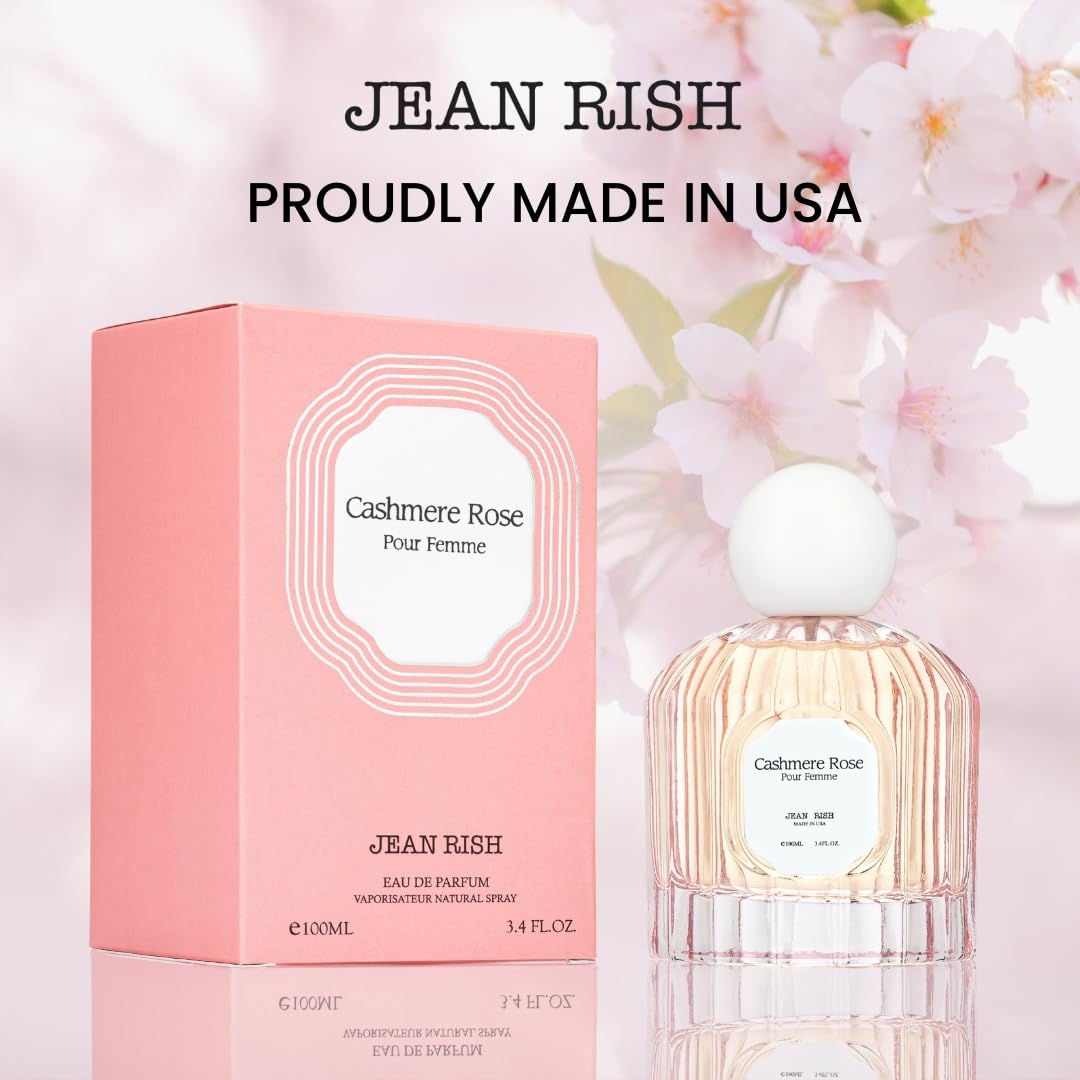 Jean Rish Cashmere Rose – Eau de Parfum for Women, Clove, Rose & Oud, USA Made