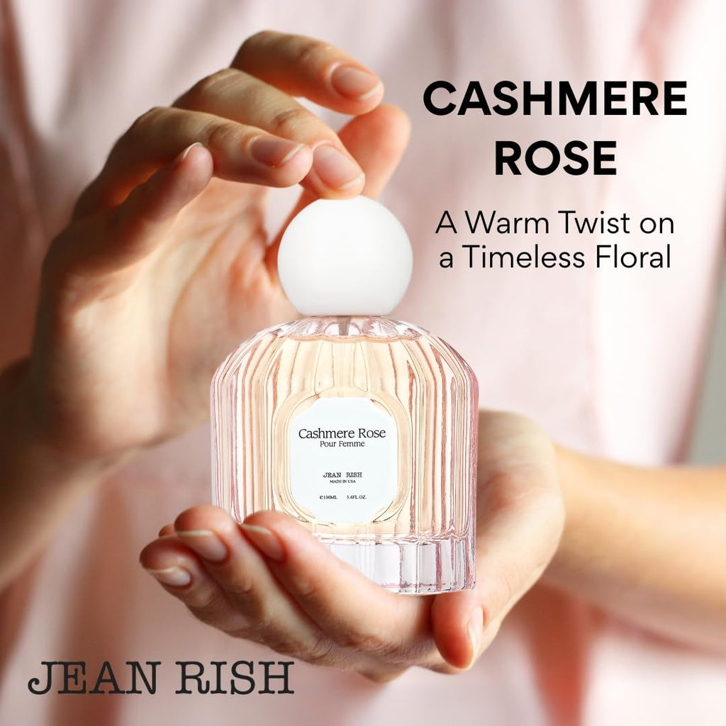Jean Rish Cashmere Rose – Eau de Parfum for Women, Clove, Rose & Oud, USA Made