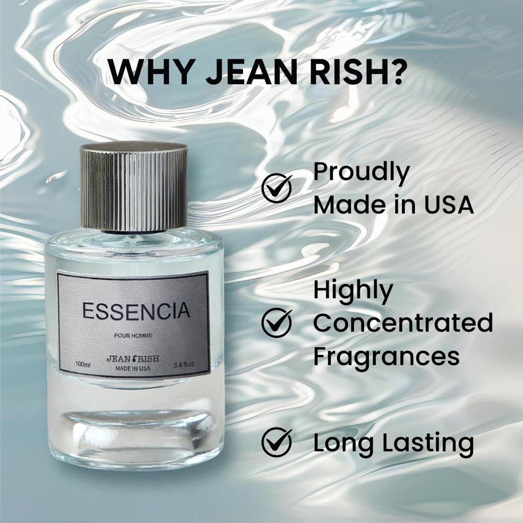 Jean Rish Essencia Eau de Parfum for Men - Mint, Lemon & Vanilla, 100ml