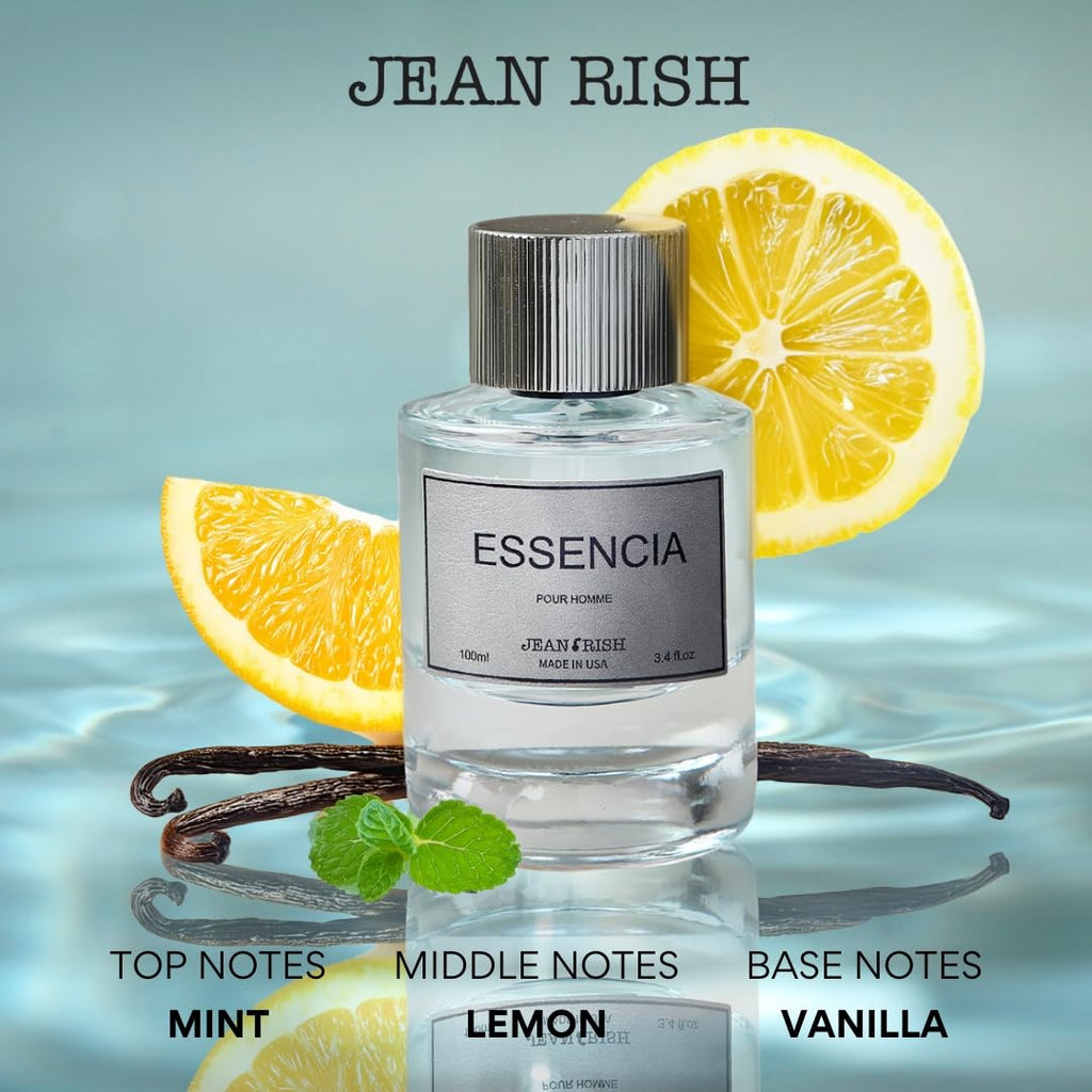 Jean Rish Essencia Eau de Parfum for Men - Mint, Lemon & Vanilla, 100ml