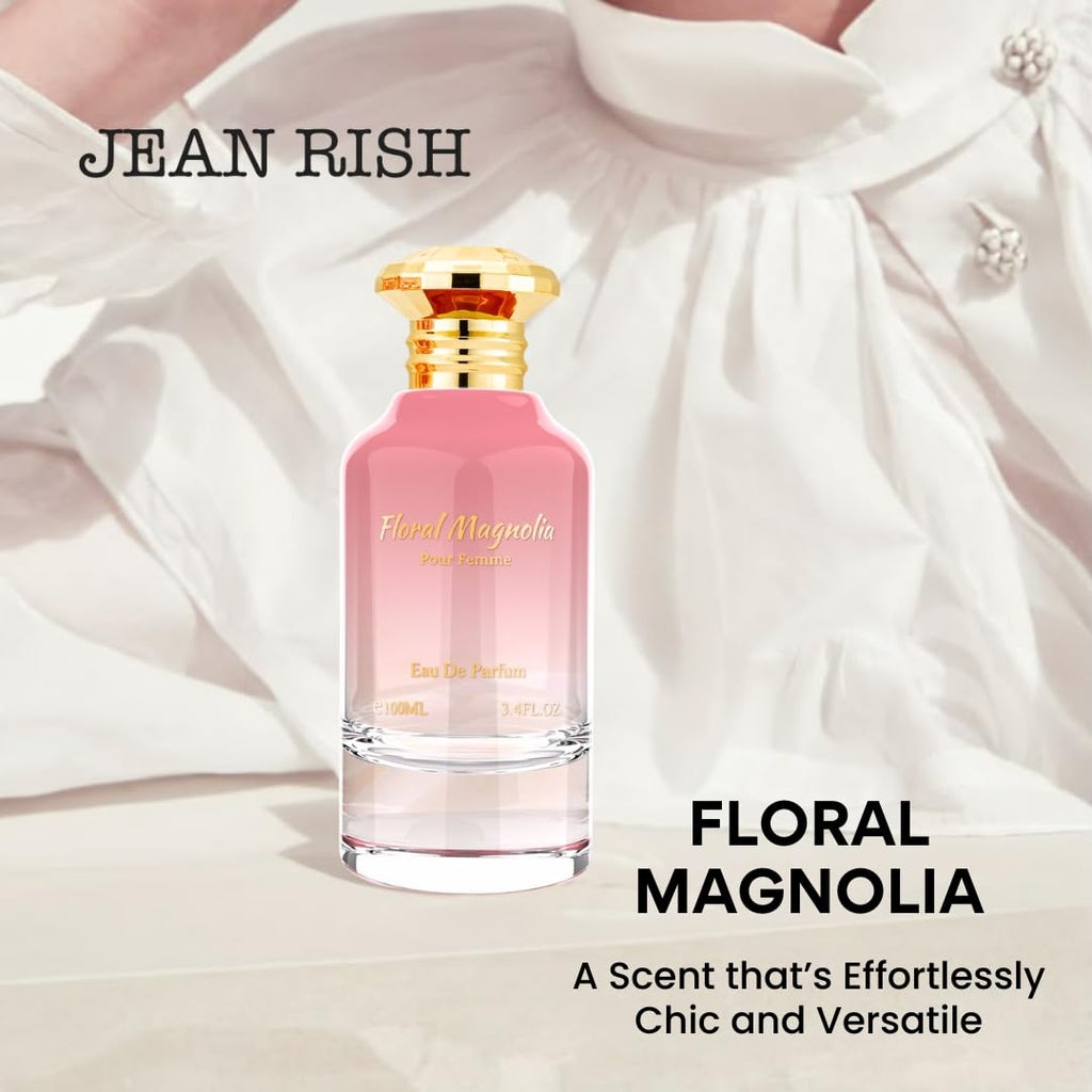 Jean Rish Floral Magnolia Eau De Parfum for Women – Yuzu, Magnolia & Amber, 3.4 oz