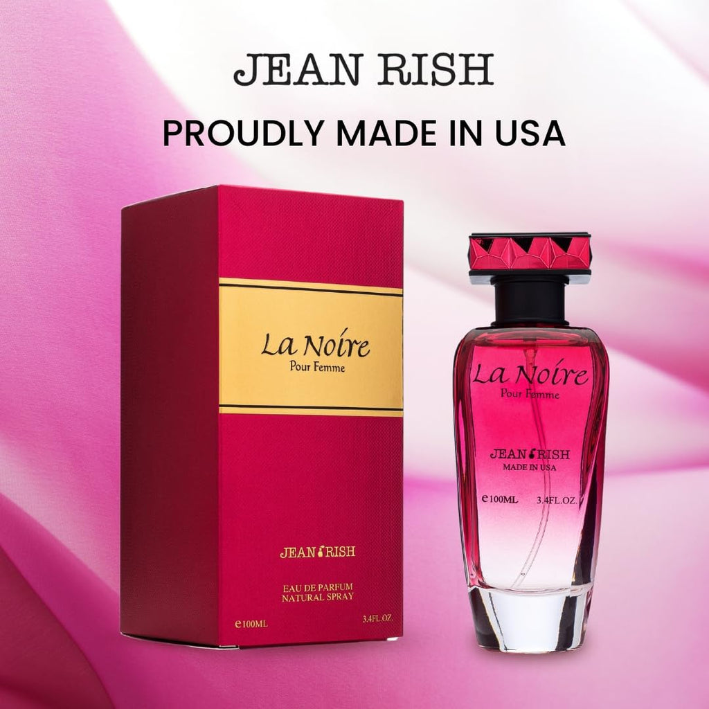 Jean Rish La Noire EDP for Women – Bergamot, Peony & Vanilla | 100ml, Made in USA