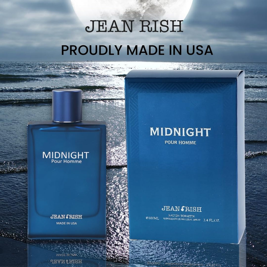 Jean Rish Midnight Pour Homme Eau de Toilette – 100ml with Bergamot, Lavender & Patchouli